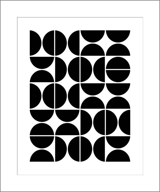 Купить и печать на заказ Картины, фото с паспарту Композиция из полукругов