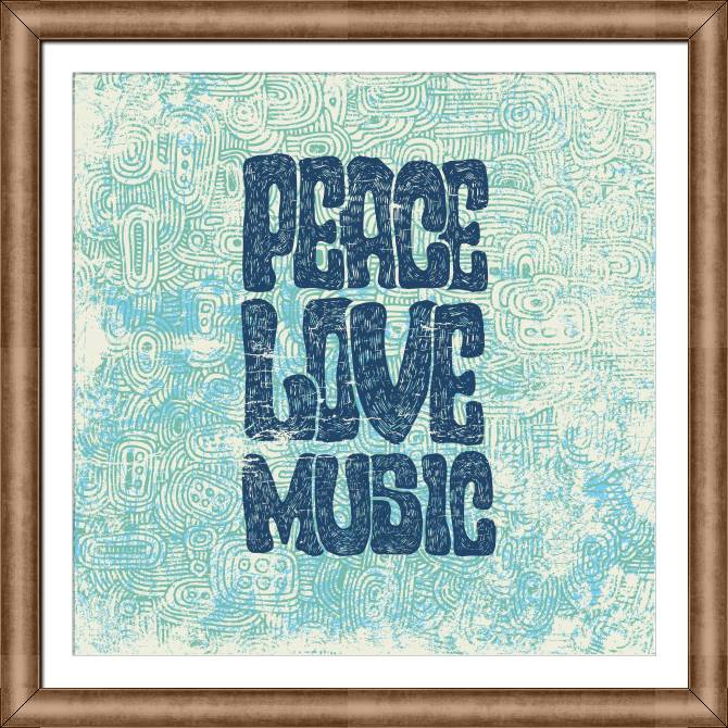 Купить и печать на заказ Репродукции картин Peace love music