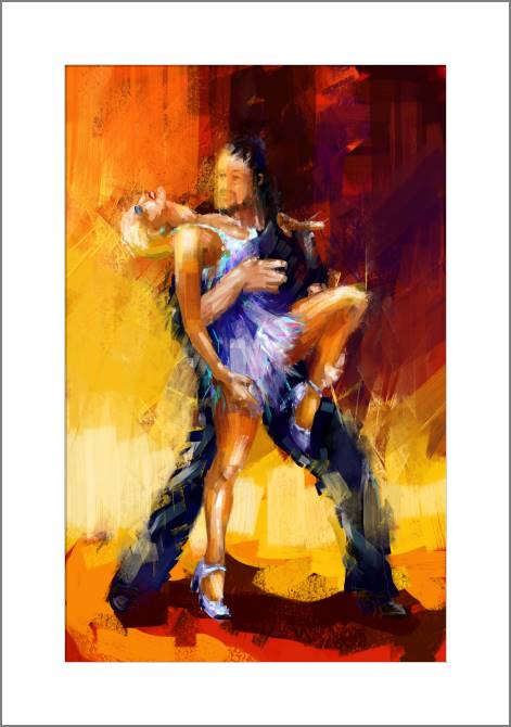 Купить и печать на заказ Картины, фото с паспарту Танцоры румбы