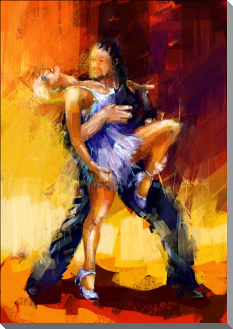 Купить и печать на заказ Картины на пластике, пеноркартоне Танцоры румбы