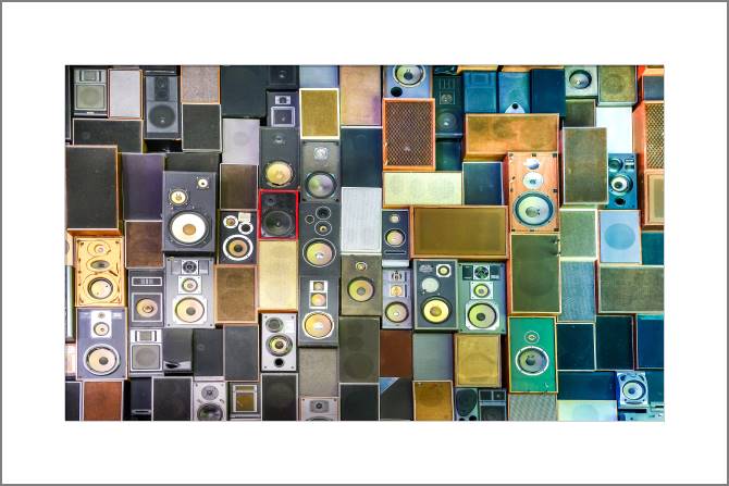 Купить и печать на заказ Картины, фото с паспарту Ретро колонки