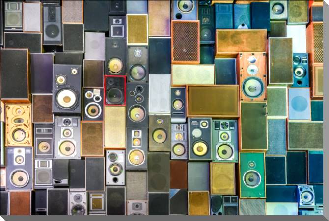 Купить и печать на заказ Картины на пластике, пеноркартоне Ретро колонки