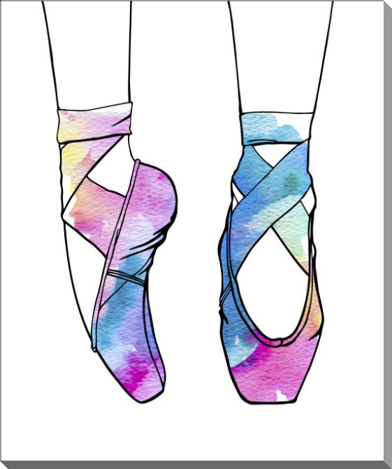 Купить и печать на заказ Картины на пластике, пеноркартоне Пуанты акварель