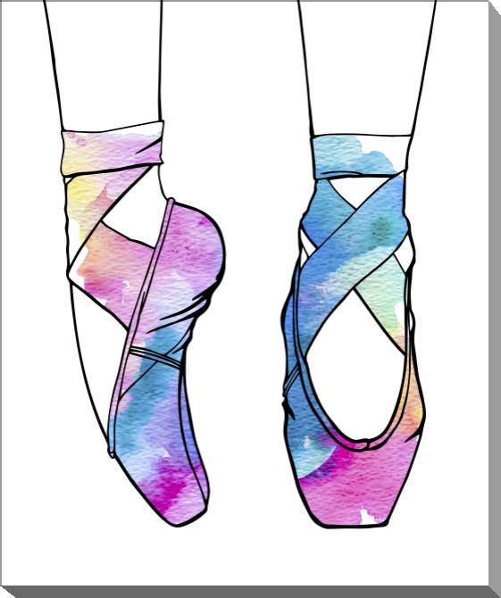 Paintings on canvas Pointe shoes watercolour