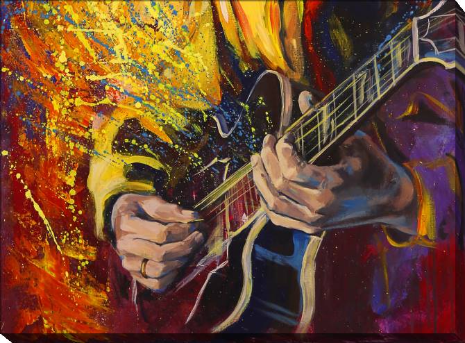 Paintings on canvas Jazz guitarist