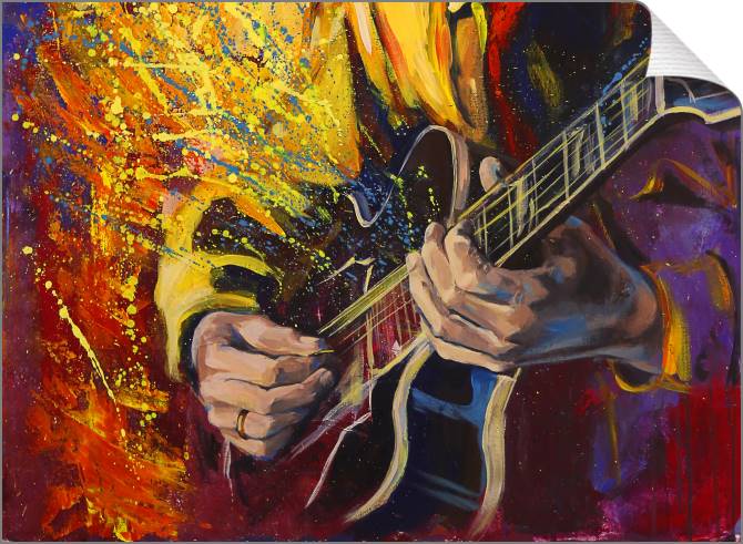 Купить и печать на заказ Картины на холсте Джазовый гитарист
