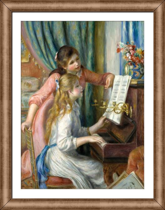 Картины в рамке, багете Two girls and a piano (Auguste Renoir)