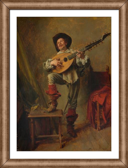 Картины в рамке, багете A soldier plays the torban (Jean-Louis-Ernest Massage)