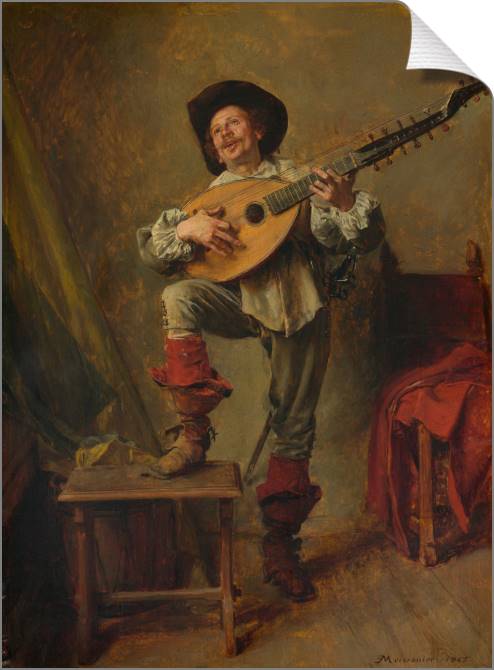 Купить и печать на заказ Картины на холсте Солдат играет на торбане