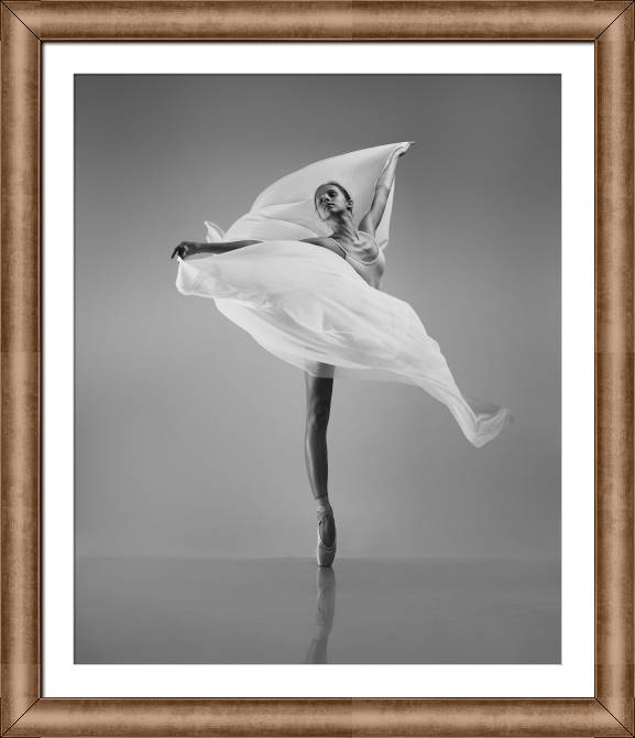 Картины в рамке, багете Ballerina with white fabric