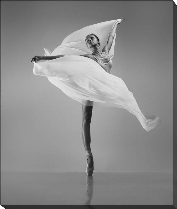 Paintings on canvas Ballerina with white fabric