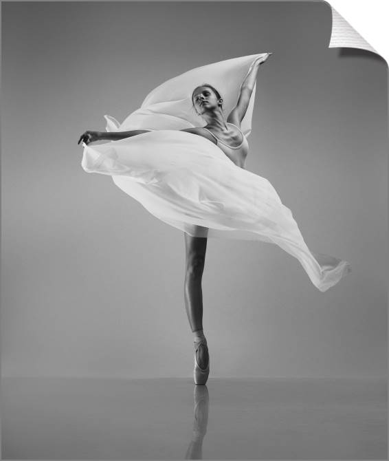 Купить и печать на заказ Картины Балерина с белой тканью