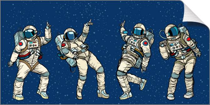 Купить и печать на заказ Картины на холсте Танцующие космонавты