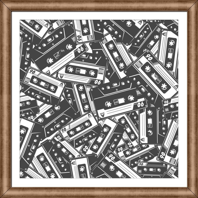 Framed and baguette paintings Audio tapes