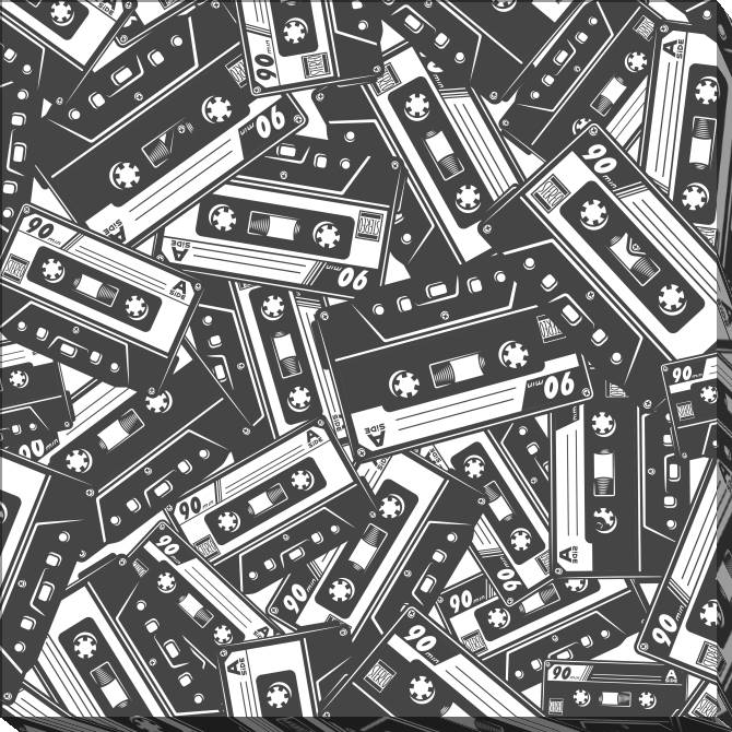 Paintings on canvas Audio tapes