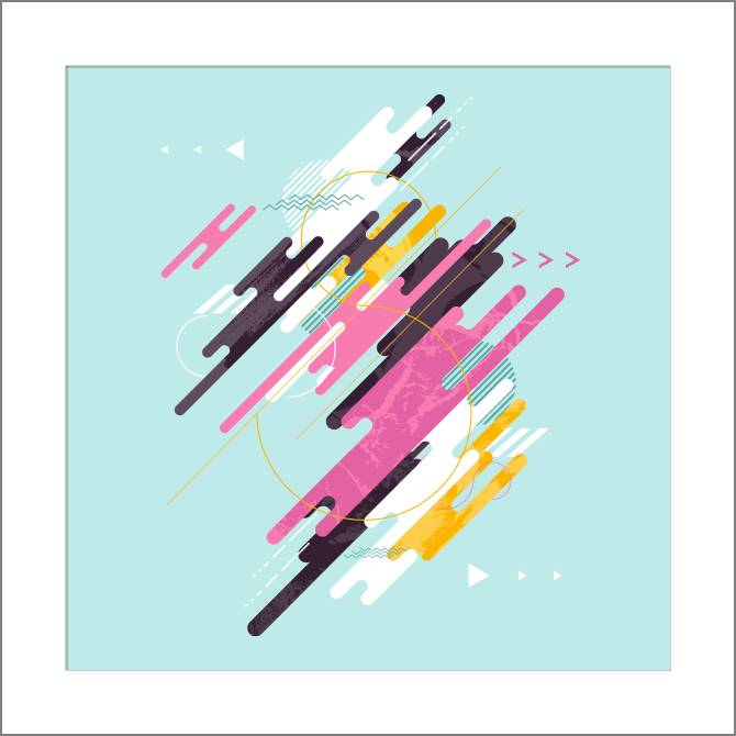 Купить и печать на заказ Картины, фото с паспарту Динамичная геометрическая абстракция