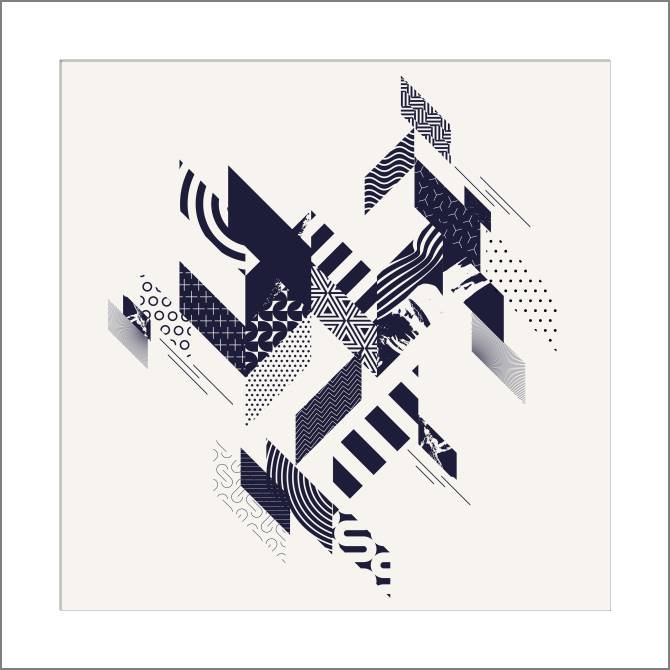 Купить и печать на заказ Картины, фото с паспарту Абстракция из геометрических элементов