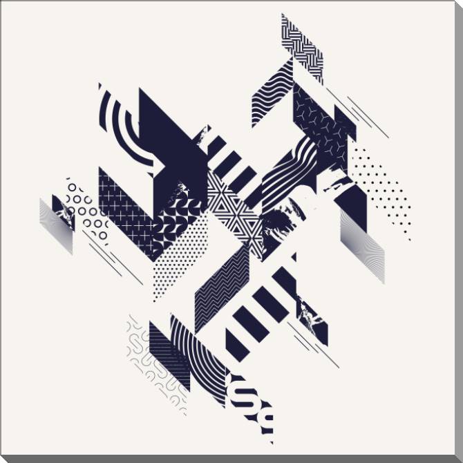 Купить и печать на заказ Картины на пластике, пеноркартоне Абстракция из геометрических элементов