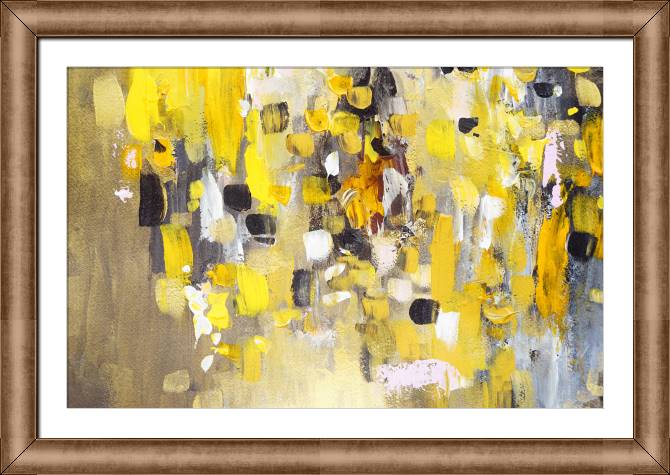Картины в рамке, багете Abstraction with yellow detail