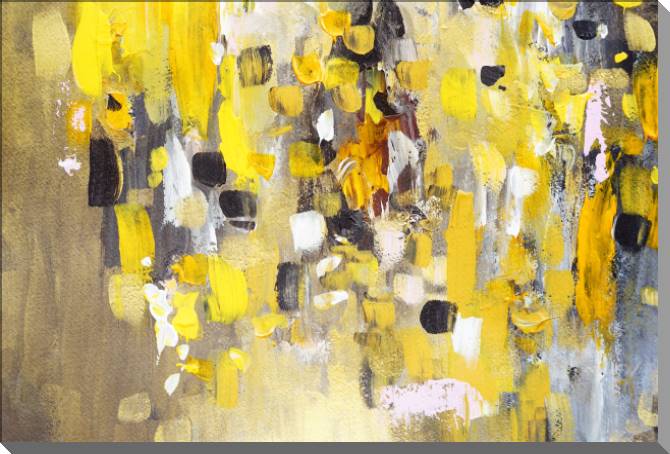 Купить и печать на заказ Картины на пластике, пеноркартоне Абстракция с желтыми деталями
