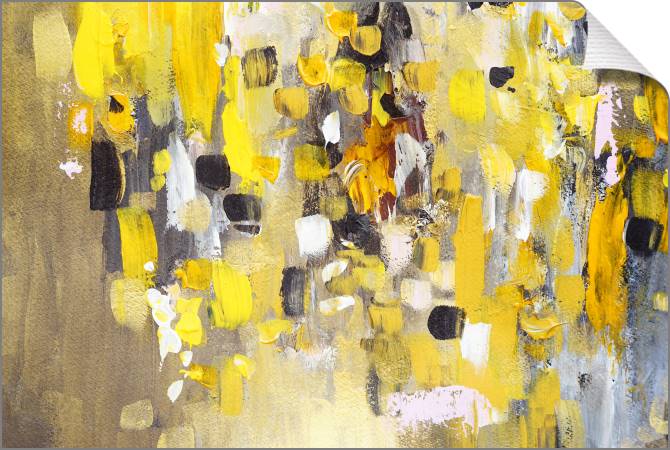 Купить и печать на заказ Картины на холсте Абстракция с желтыми деталями