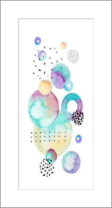 Купить и печать на заказ Картины, фото с паспарту С акварельными кругами