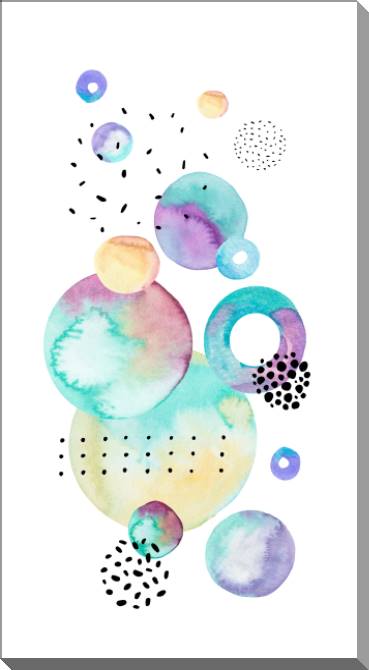 Купить и печать на заказ Картины на пластике, пеноркартоне С акварельными кругами