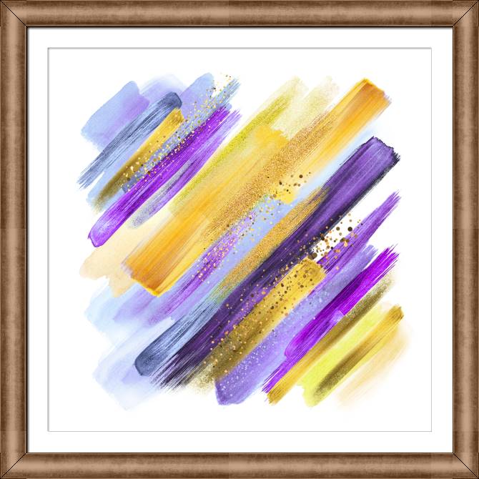 Картины в рамке, багете Purple and yellow paint