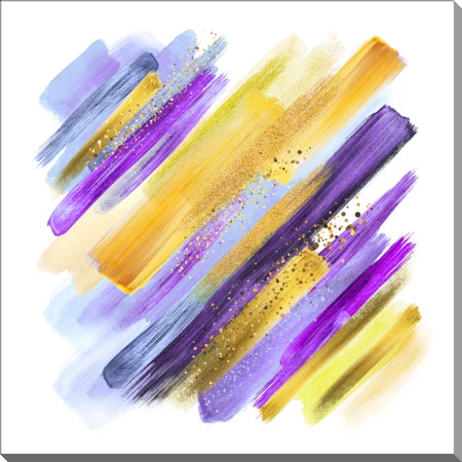 Купить и печать на заказ Картины на пластике, пеноркартоне Фиолетовые и желтые краски