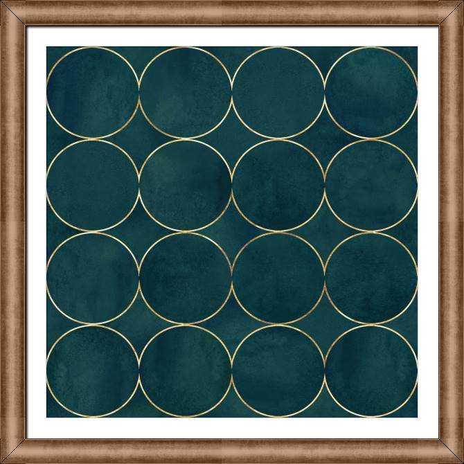 Картины в рамке, багете Dark green watercolor