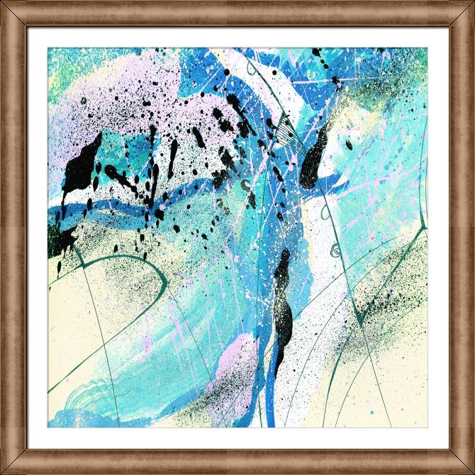 Картины в рамке, багете Watercolor texture in cool colours