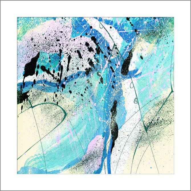 Картины, фото с паспарту Watercolor texture in cool colours