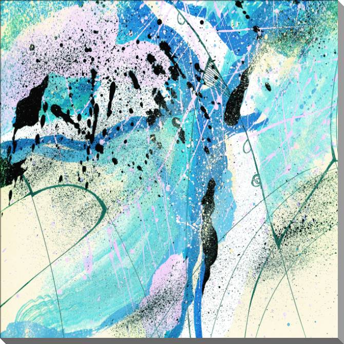 Картины на пластике, пеноркартоне Watercolor texture in cool colours