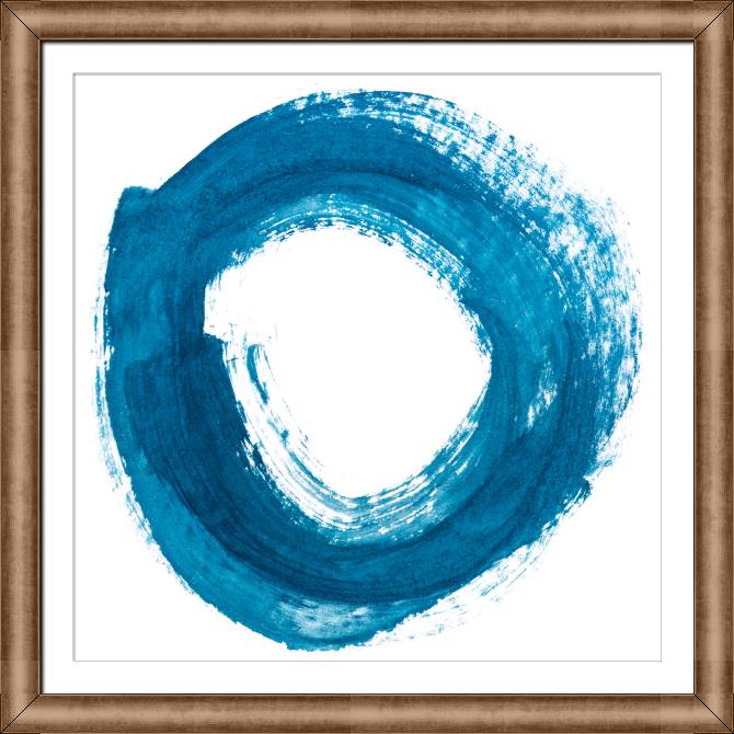 Картины в рамке, багете Round watercolor blue