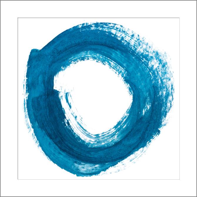 Картины, фото с паспарту Round watercolor blue