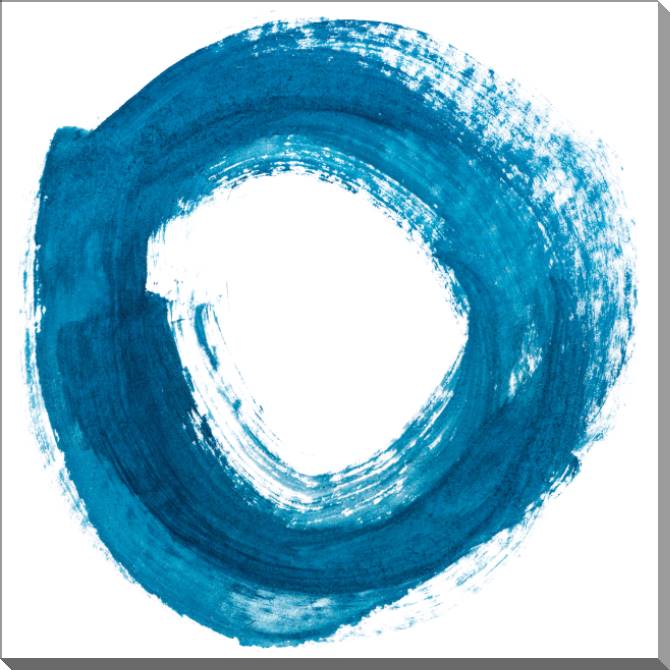 Картины на пластике, пеноркартоне Round watercolor blue