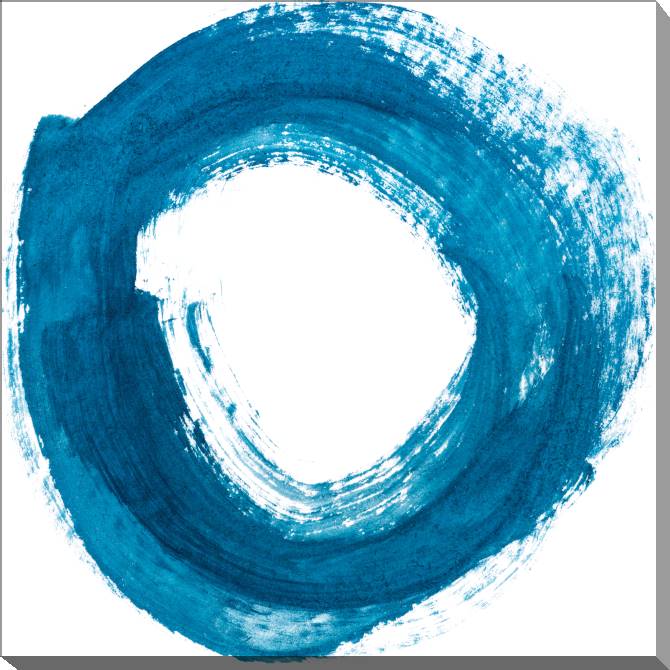 Купить и печать на заказ Картины на холсте Круг акварелью синий