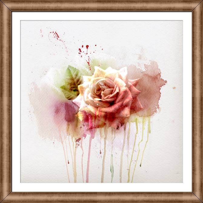 Картины в рамке, багете Roses watercolor