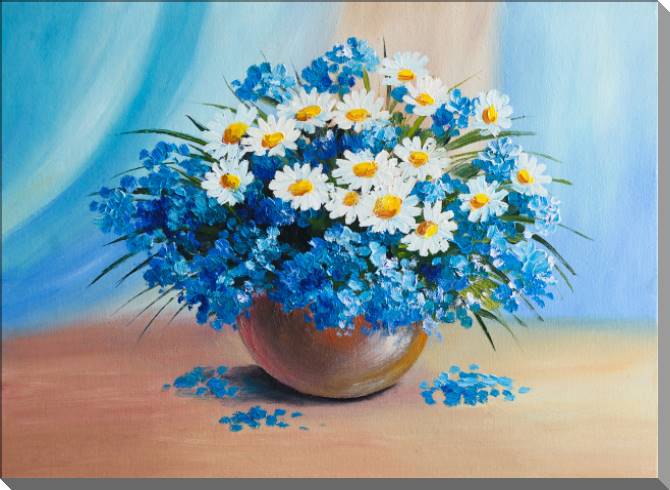 Купить и печать на заказ Картины на пластике, пеноркартоне Букет с ромашками