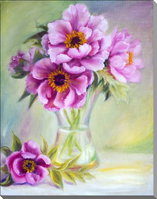 Купить и печать на заказ Картины на пластике, пеноркартоне Пышные пионы