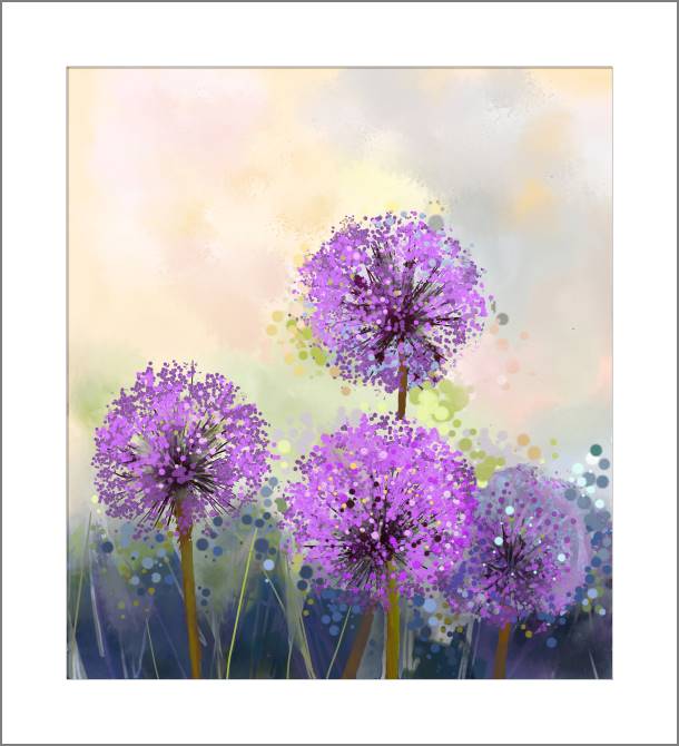 Купить и печать на заказ Картины, фото с паспарту Фиолетовый лук