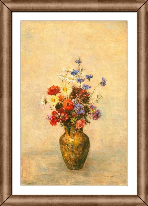 Картины в рамке, багете Flowers in a vase (Odilon Redon)
