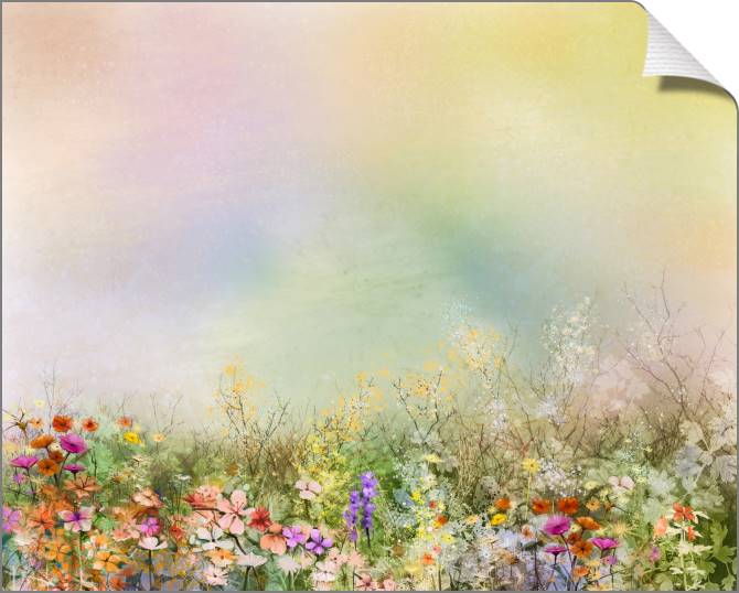 Paintings on canvas Delicate flowers on colourful background