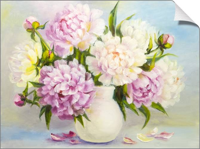 Купить и печать на заказ Картины на холсте Нежные пионы маслом