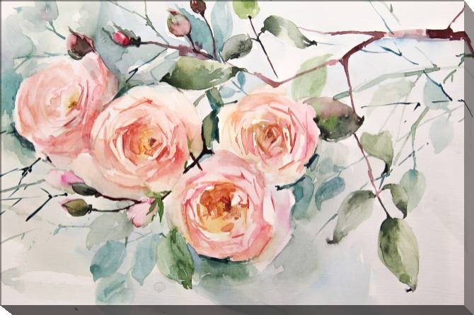 Paintings on canvas Delicate watercolor roses