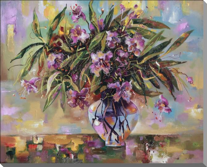 Купить и печать на заказ Картины на пластике, пеноркартоне Горные азалии в вазе