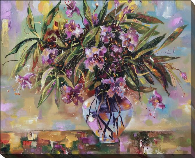 Paintings on canvas Mountain azaleas in a vase (Nikolay Water)