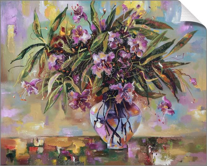 Купить и печать на заказ Картины на холсте Горные азалии в вазе