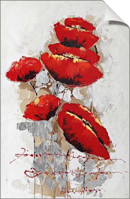 Paintings on canvas Poppies on a white background