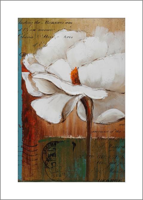 Купить и печать на заказ Картины, фото с паспарту Большой белый цветок